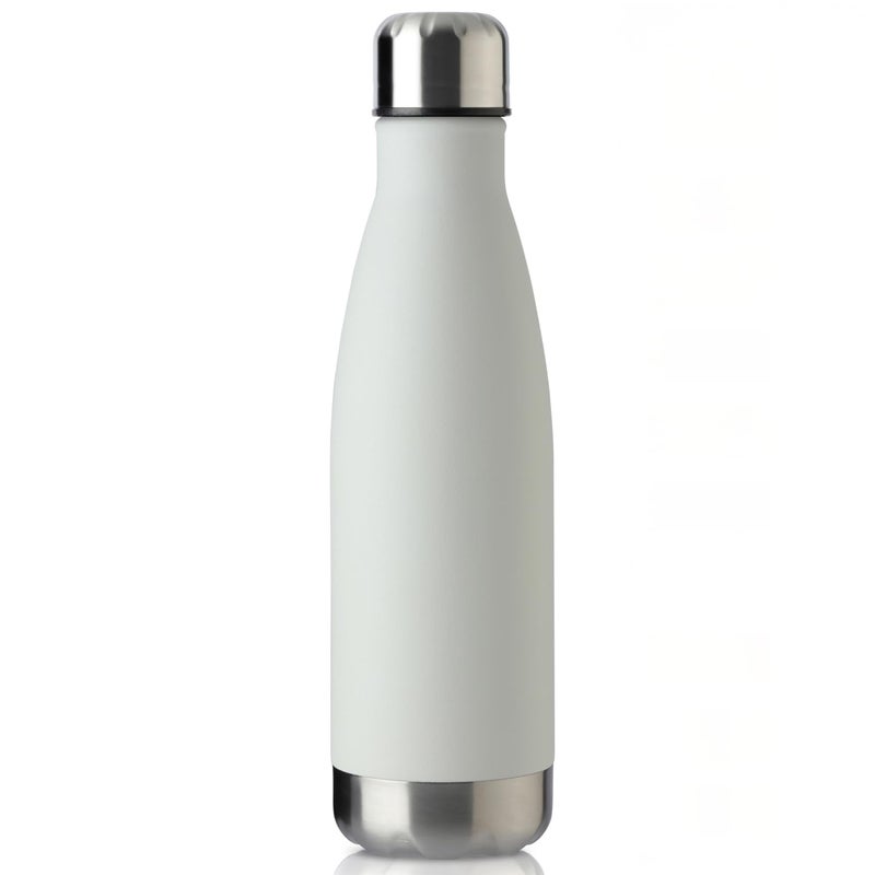 MEWAY 17oz Sport Water Bottle Vacuum Insulated Stainless Steel Leak-Proof Double Wall Cola Shape Water Bottle,Keep Drinks Hot & Cold(White,1 Pack) - Image 1